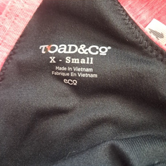 NWT TOAD&CO XS‎ Swifty Strappy Tank Top Guava Heather Athletic Built-In Bra - Picture 8 of 10